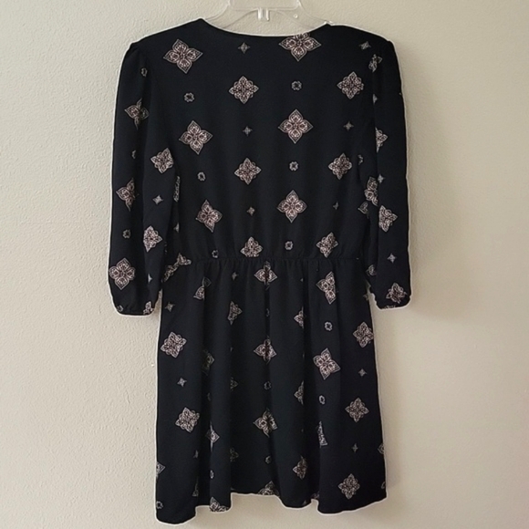 Carly Jean Los Angeles Black Brown Boho Button Front Dress - Size Large - Picture 5 of 8